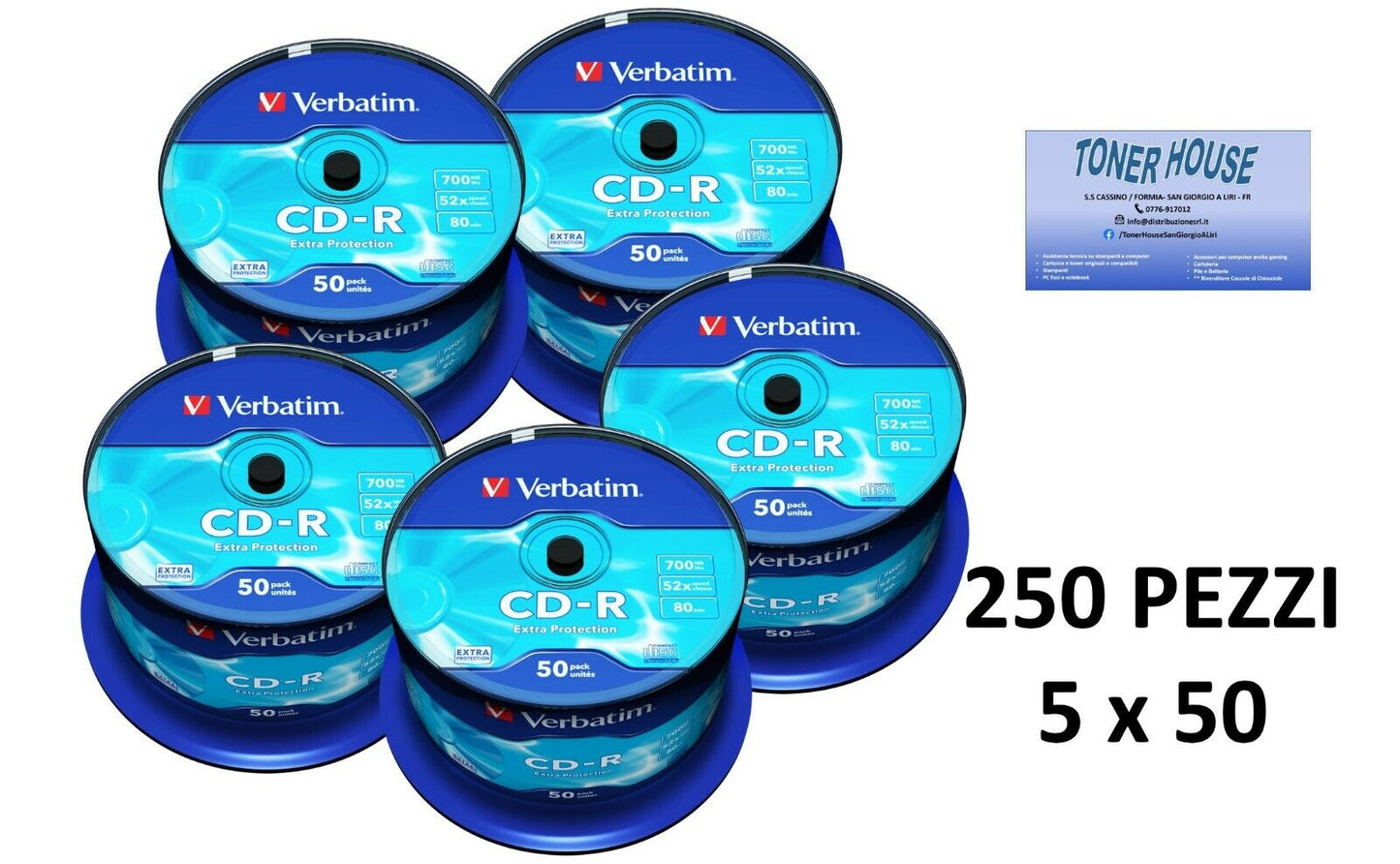 cd-r verbatim 700 mb 80 min cad cod 43521 minimo 100 cd