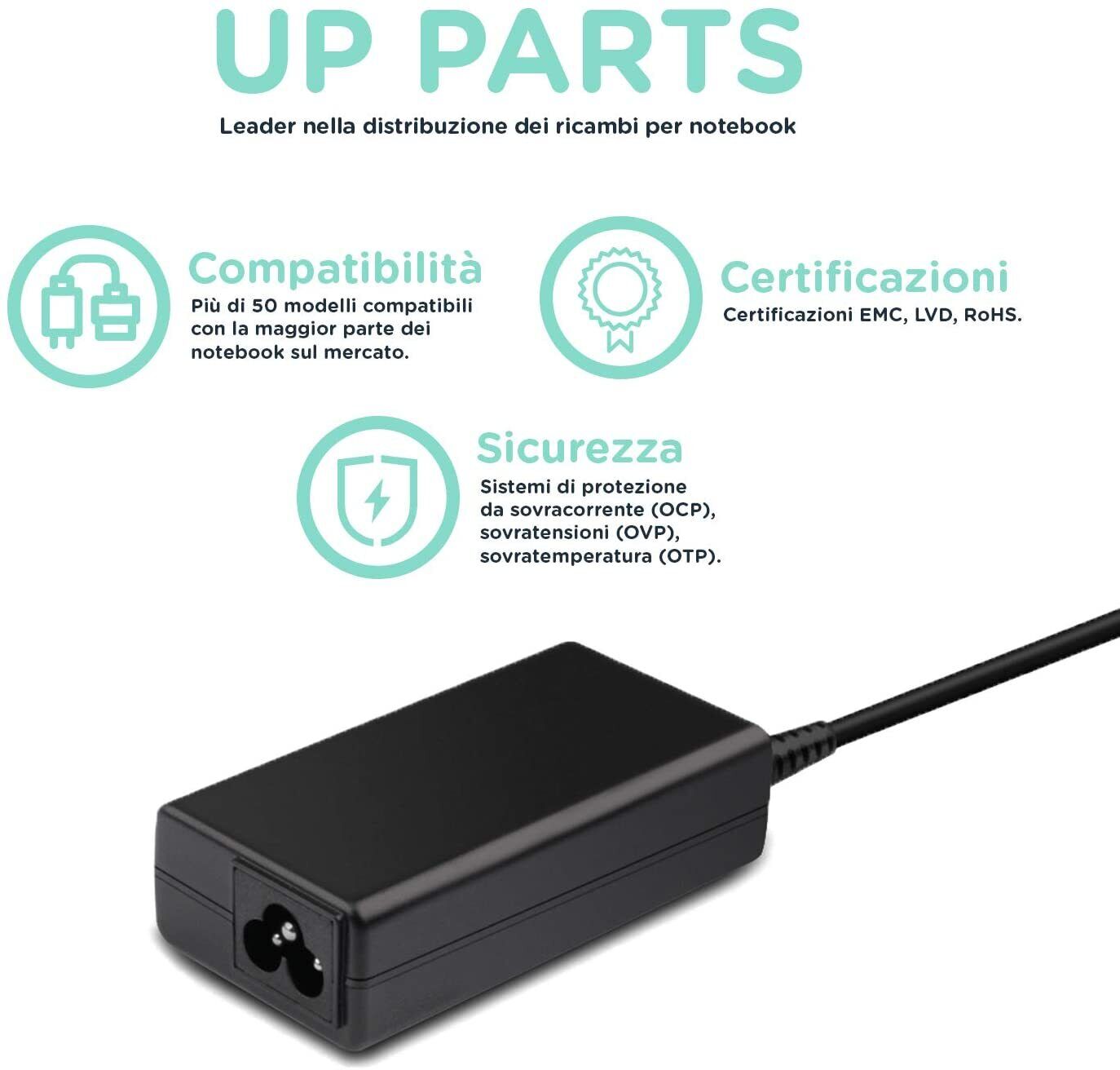 alimentatore caricabatterie compatibile per notebook pc portatile HP 250 G7 240