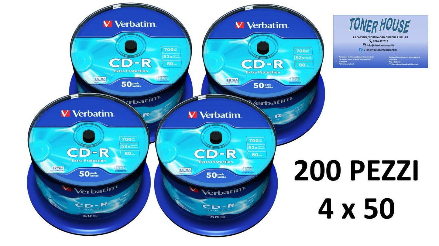 cd-r verbatim 700 mb 80 min cad cod 43521 minimo 100 cd