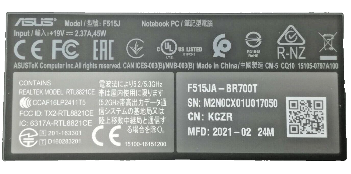 Cover Inferiore originale per notebook portatile ASUS F515JA-BR700T