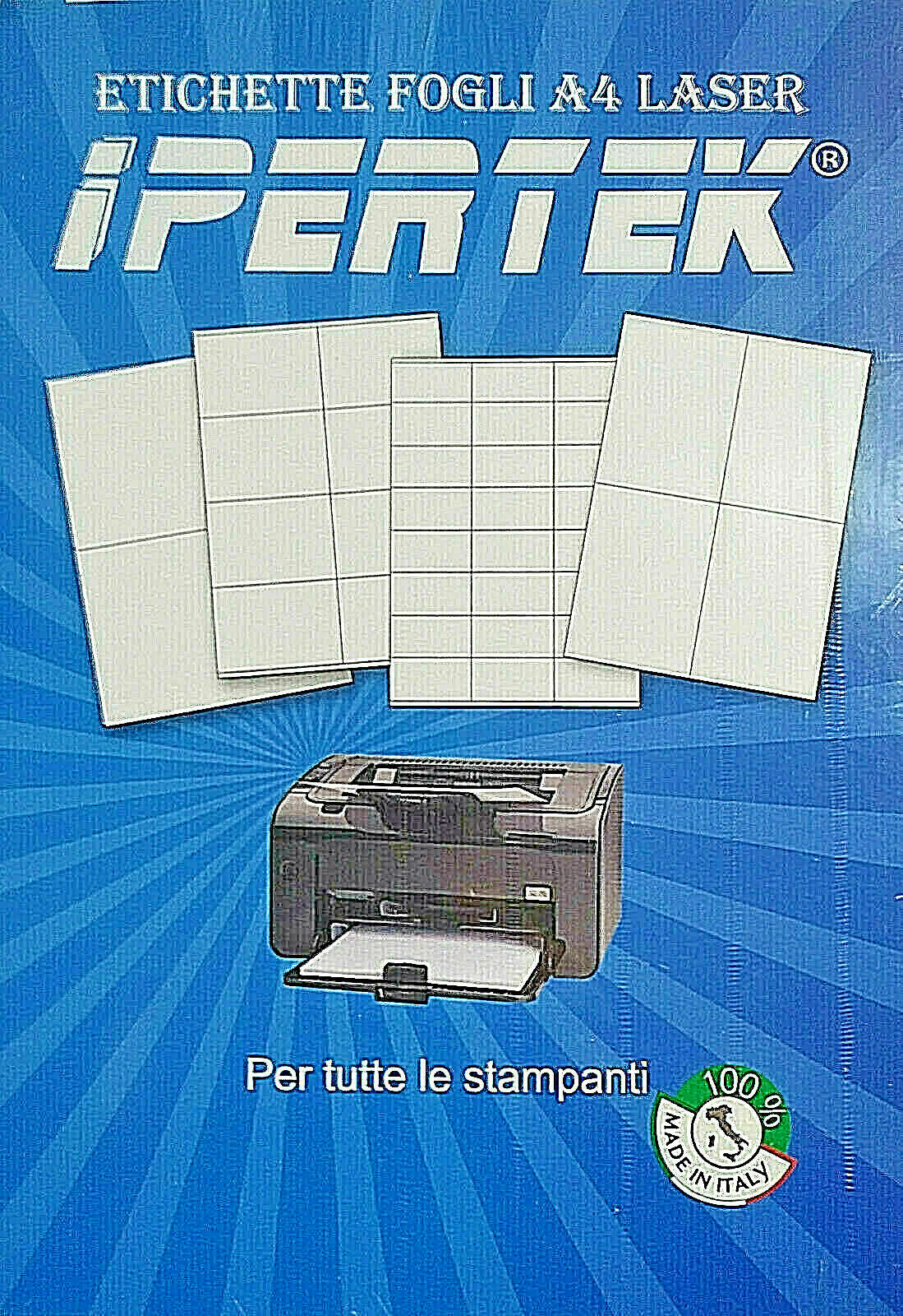 1 etichette adesive A4 personalizzate a4210297, 210x297mm, IPERTEK / idlabel