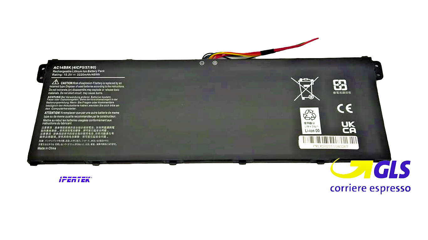 Batteria per Acer AC14B8K sostituzione BNitro 5 AN515 AN515-3 5.2V 48Wh IPERTEK