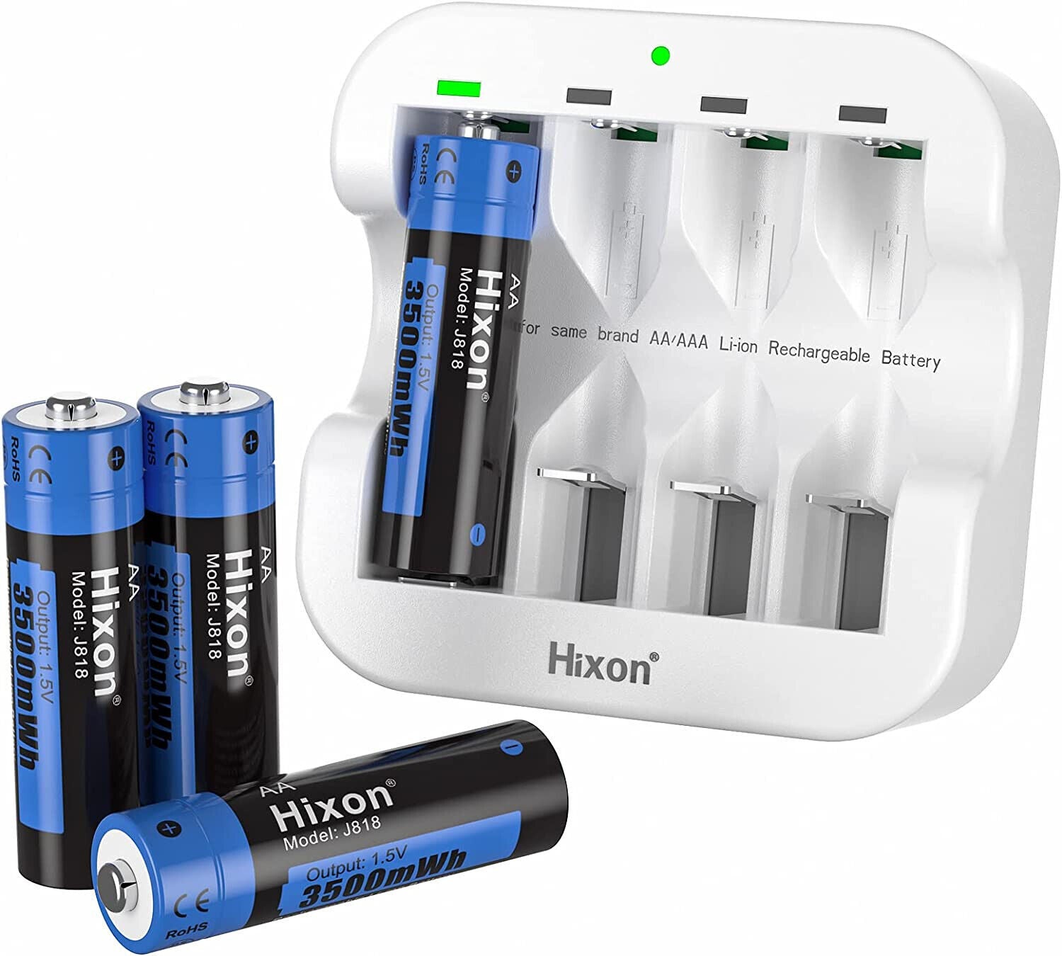08 batterie al litio stilo AA 1,5 v 3500 mWh ricaricabili + caricabatterie  – Distribuzione srl