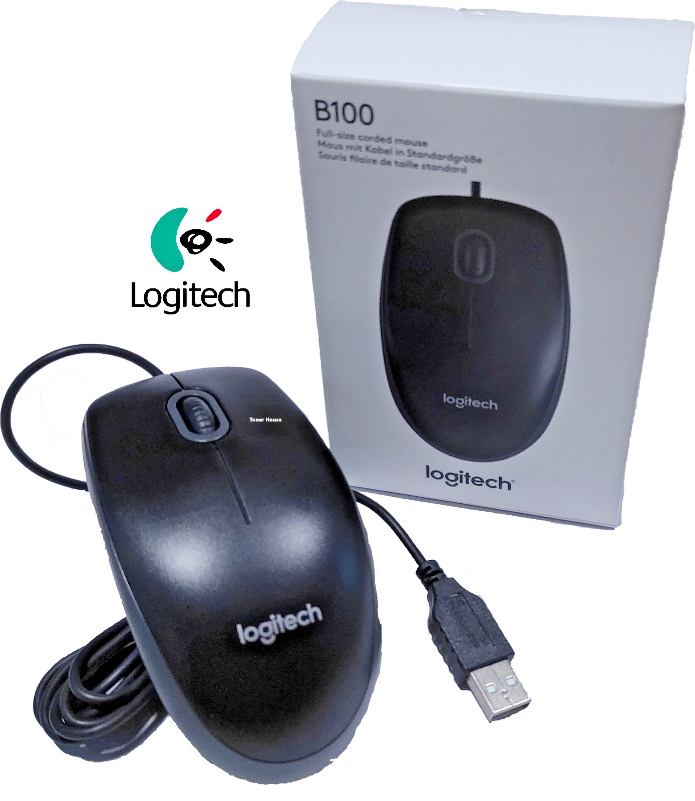 mouse ottico usb cablato per pc LOGITECH nero b100 cod: 910-003357