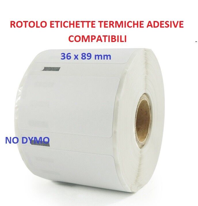 Rotolo 260 etichette termiche 36 x 89 mm ( no dymo ) compatibili