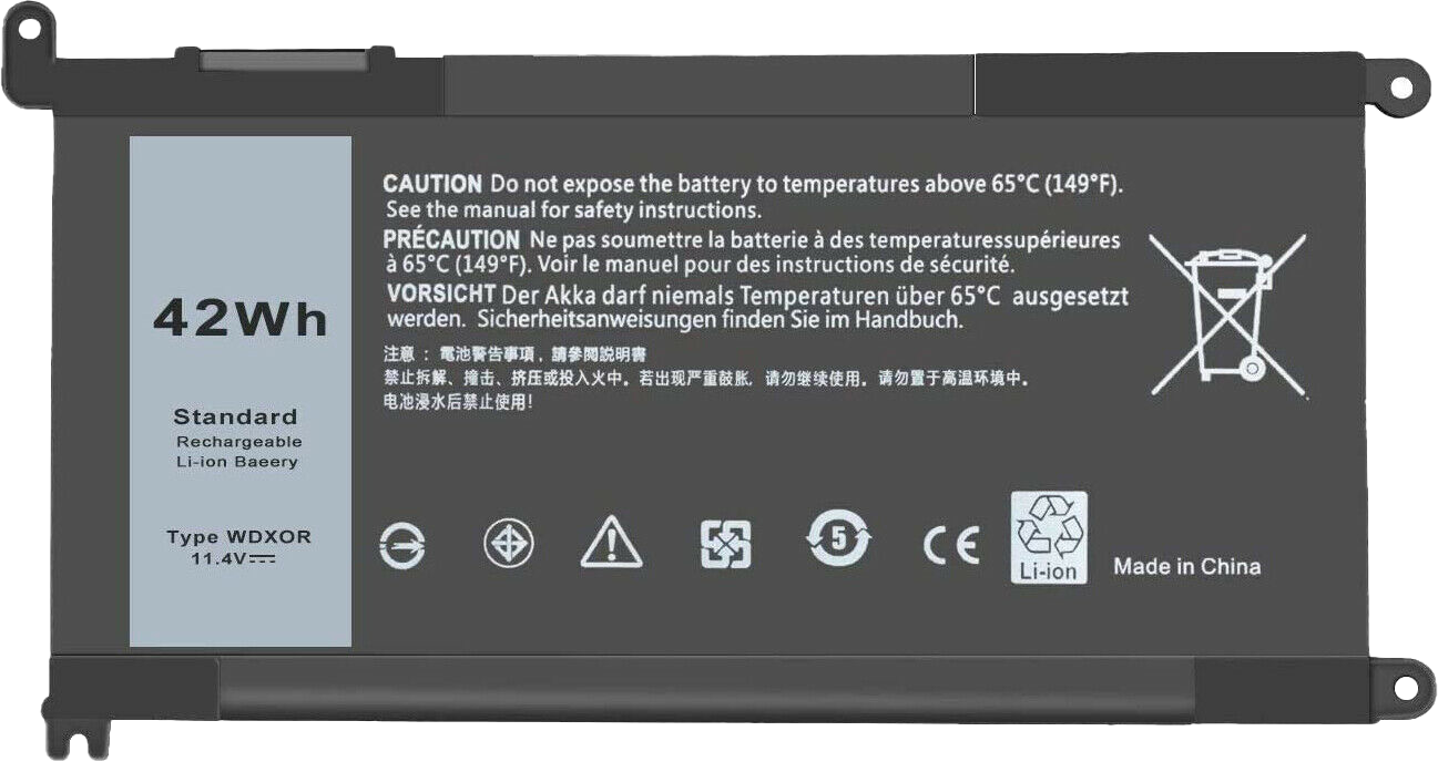 Batteria per Dell inspiron portatile 15 11.4V 42W WDX0R pc notebook WDXOR