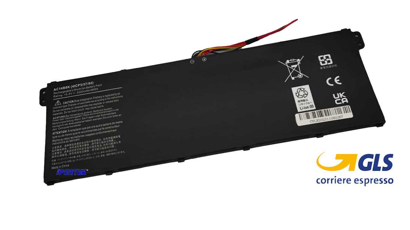 Batteria per Acer AC14B8K sostituzione BNitro 5 AN515 AN515-3 5.2V 48Wh IPERTEK