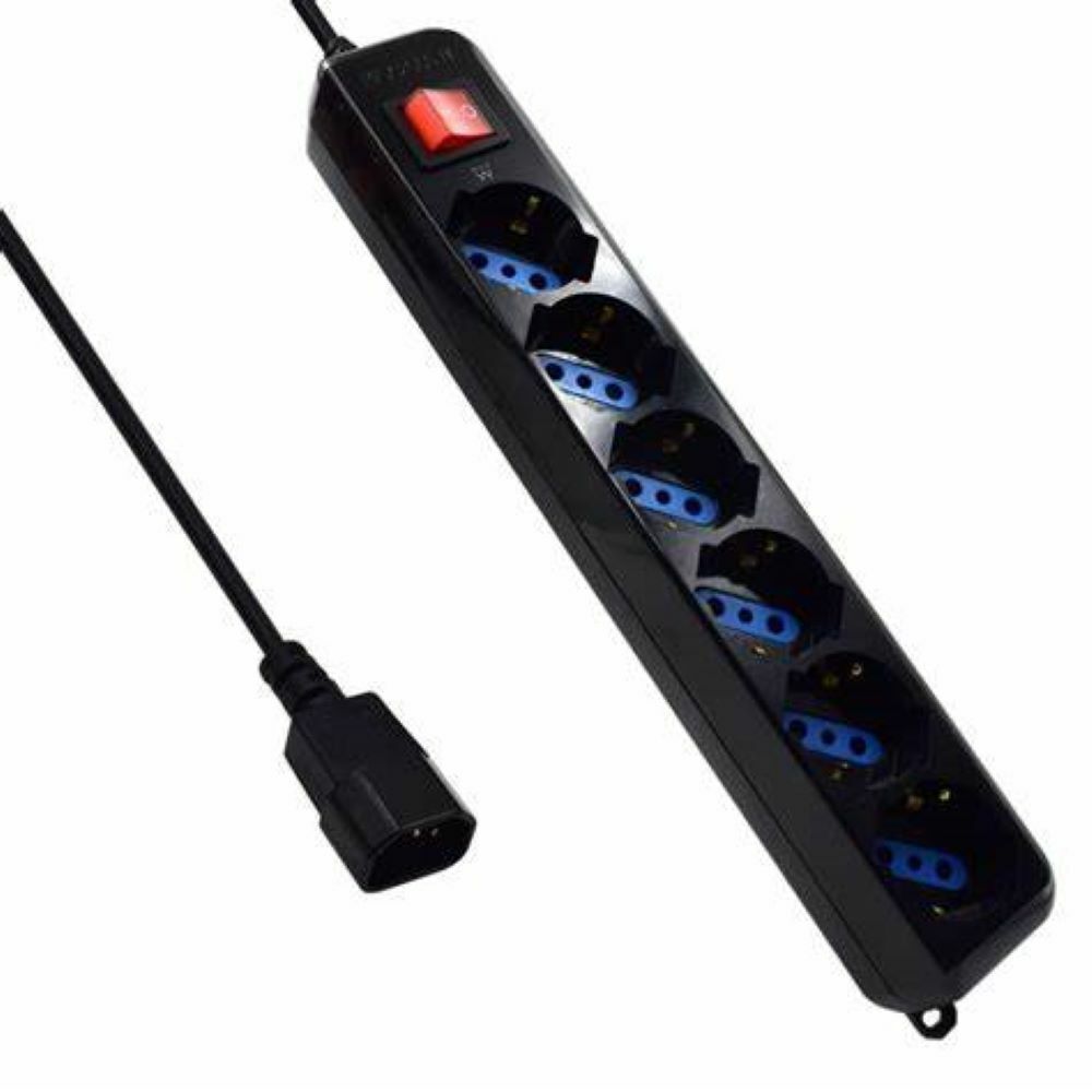 multipresa 6 posti con spina VDE per aumentare porte l'UPS nera ewent 3925