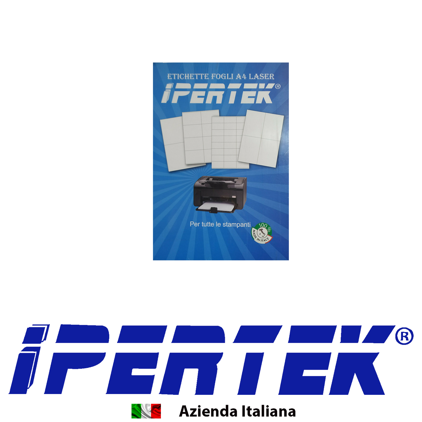 16 etichette adesive 100 fogli A4 adesivi per stampante laser ink-jet 52.5x72mm