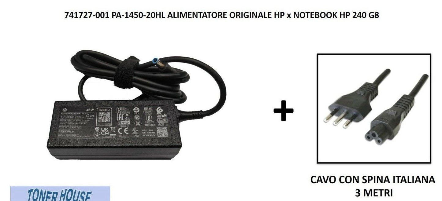Alimentatore originale HP per notebook portatile HP 240 G8 741727-001 a/c