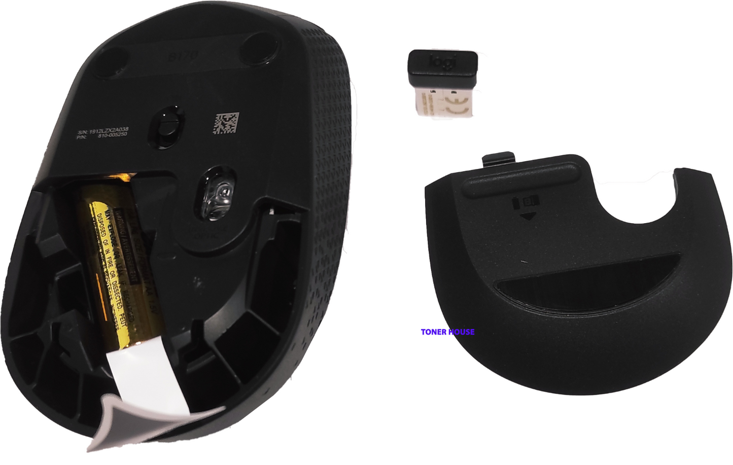 Mouse senza fili wireless logitech B170 nero Ricevitore USB Tracciamento Ottico