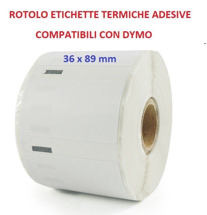 rotolo 260 etichette termiche adesive 36 x 89 mm dymo labelwriter S0722410 99013