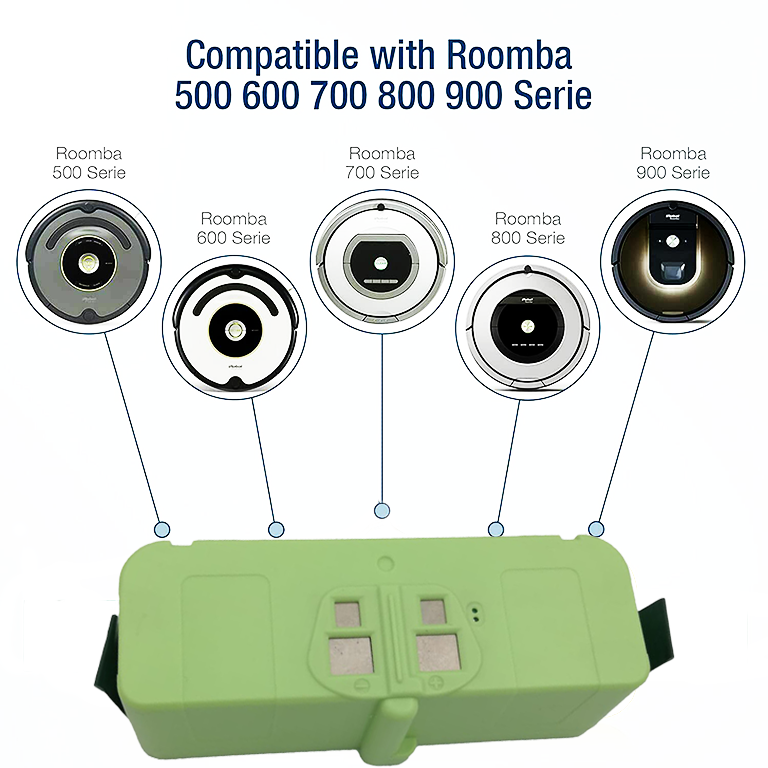 batteria irobot roomba aspirapolvere ricambio compatibile 14,4v 6.000 mAh