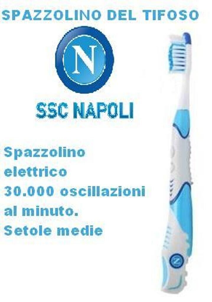 Spazzolino elettrico del tifoso SSC NAPOLI medio bianco azzurro grigio ufficiale