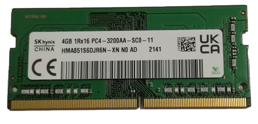 memoria ram 4GB so-dimm ddr4 HMA851S6DJR6N - XN N0 AD PC4 - 3200AA - SC0 - 11