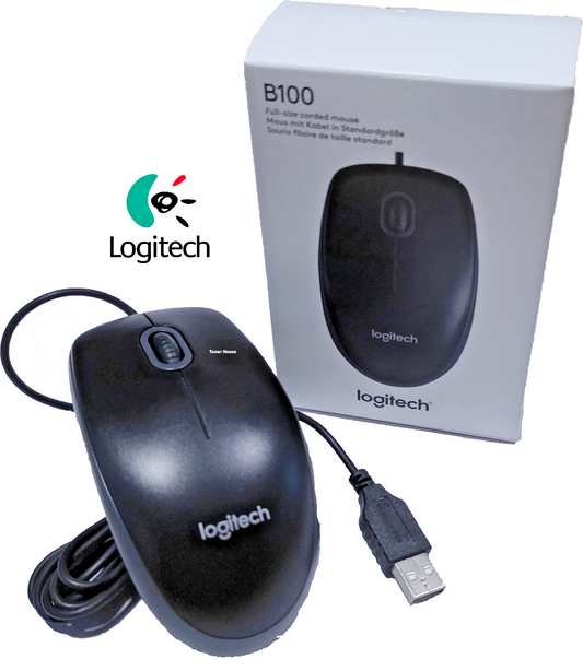 mouse ottico usb cablato per pc LOGITECH nero b100 cod: 910-003357