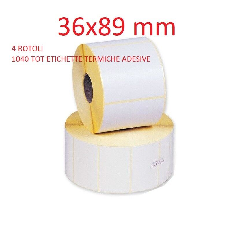 4 rotoli etichette termiche adesive compatibili 36 x 89 mm 1040etichette no dymo