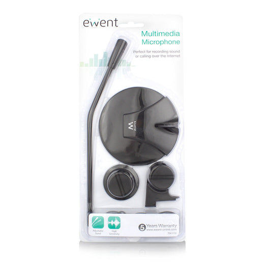 microfono da tavolo ewent ew3550 nero connettore jack 3.5mm