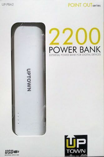 power bank 2200 mah bianco ricarica cellulari microusb + usb out 5v + led luce