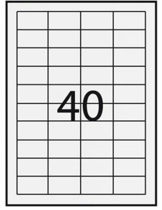 4000 etichette adesive A4 A452.529.7, 52.5x29.7 mm IPERTEK / IDLABEL 100 fogli