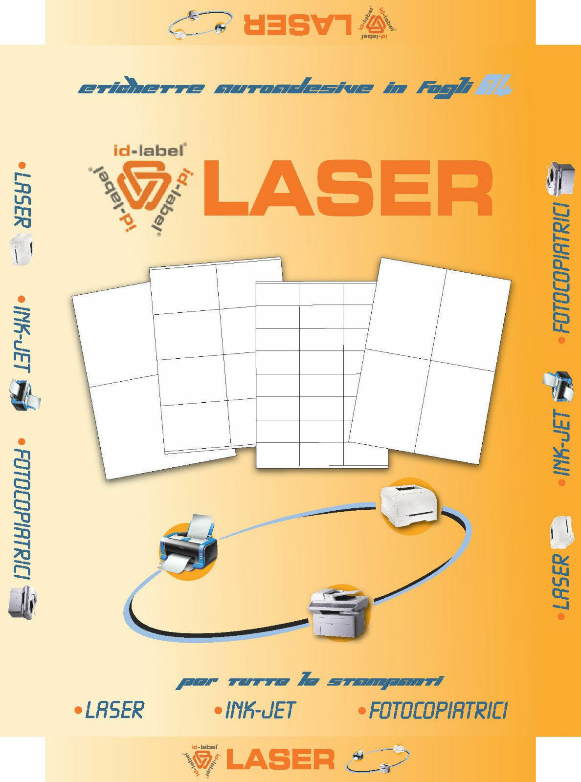 4 etichette adesive A4 personalizzate  A4105148, 105x148mm, IPERTEK / IDLABEL