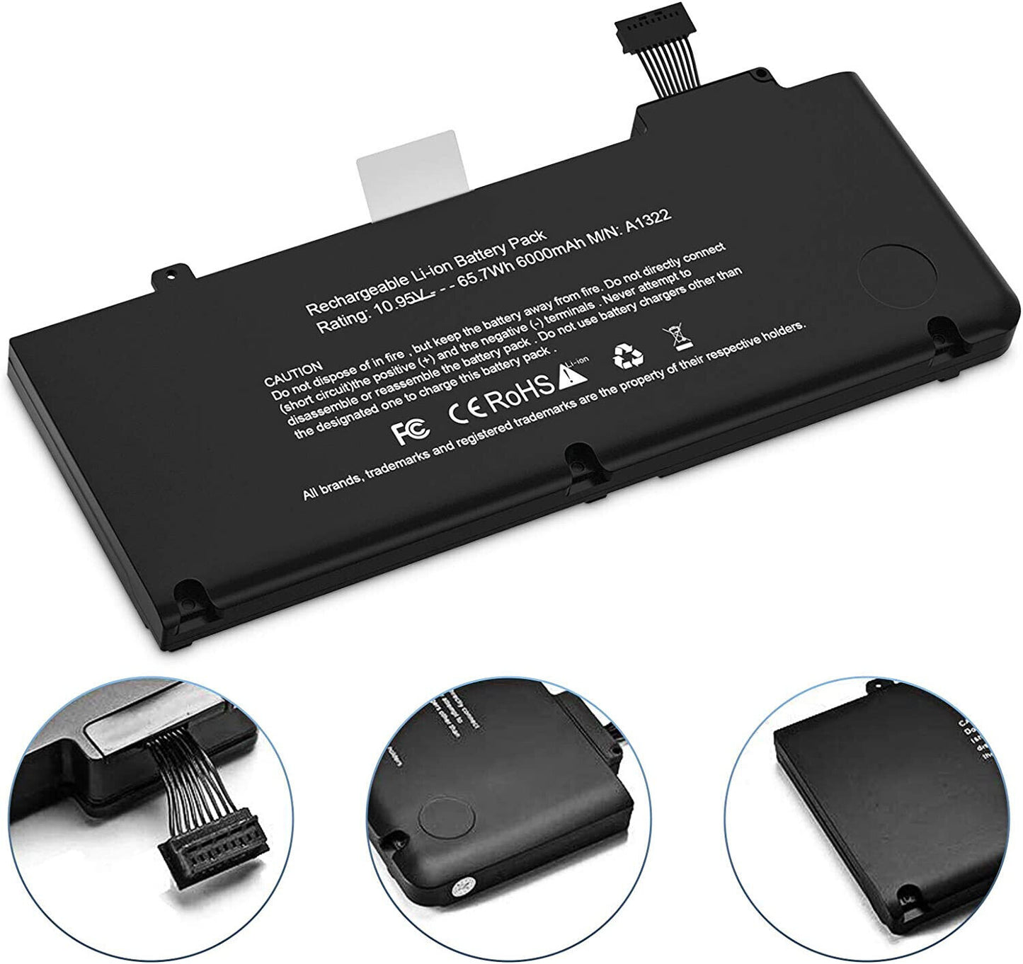 Batteria compatibile  10.95V 5800mAh 63.5Wh con Apple MacBook Pro 13" A1322