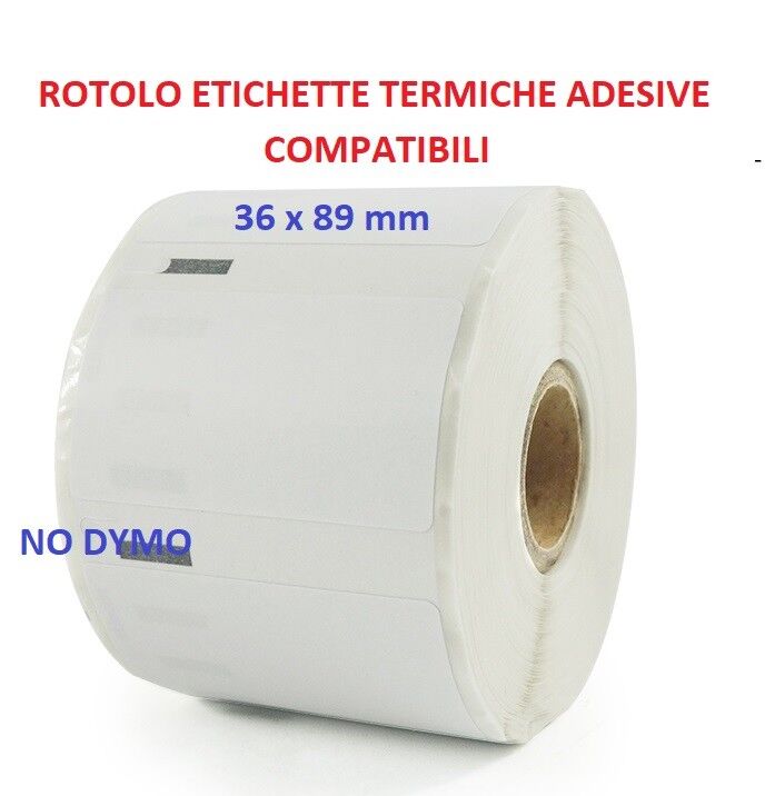 Rotolo 260 etichette termiche  36 x 89 mm ( no dymo ) compatibili