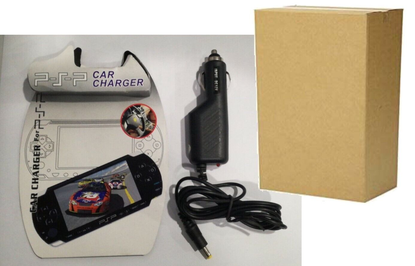 caricatore per auto con uscita per PSP fornito in scatola neutro