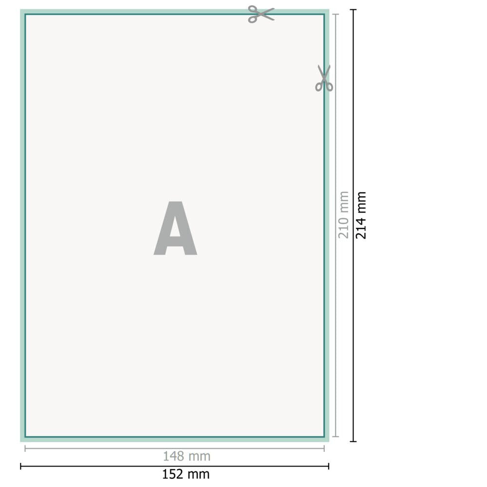 500 Etichette Bianche adesive stampabili formato carta 210 x 148 A5