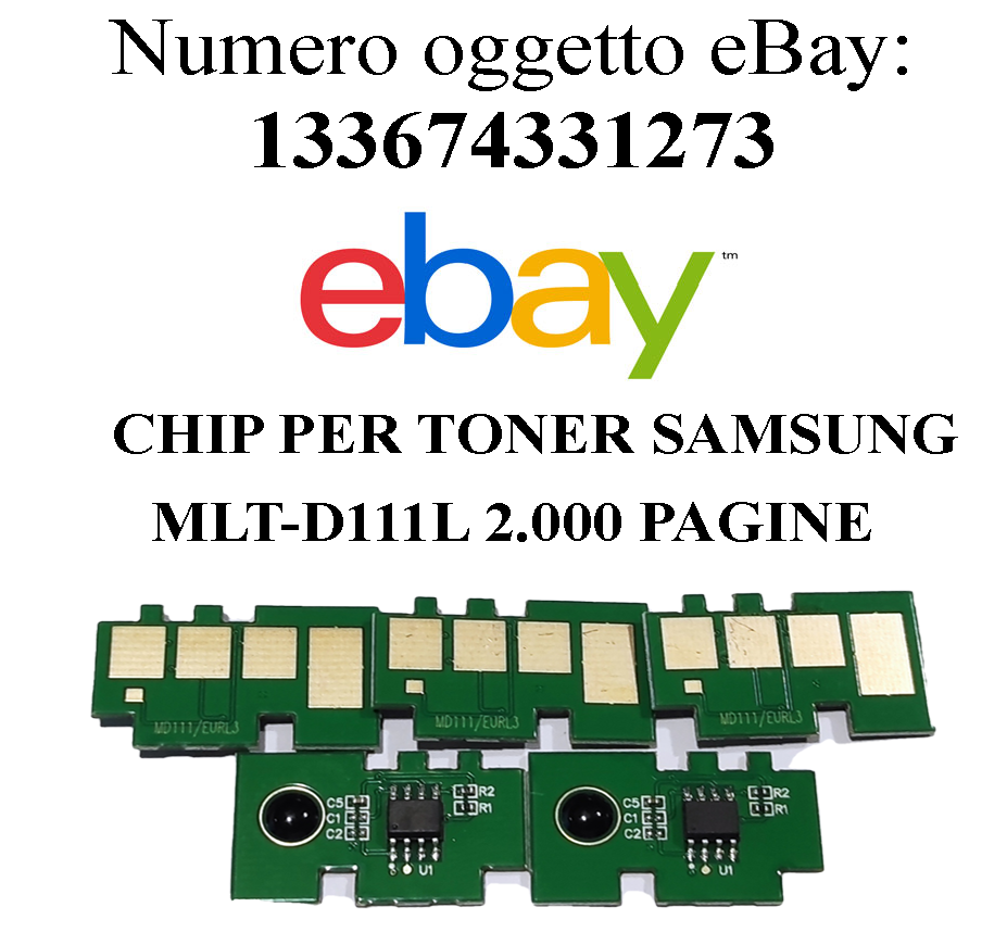 8 chip per toner samsung mlt-d111l 2.000 pagine x m2020 2020w m2022 2022w m2070