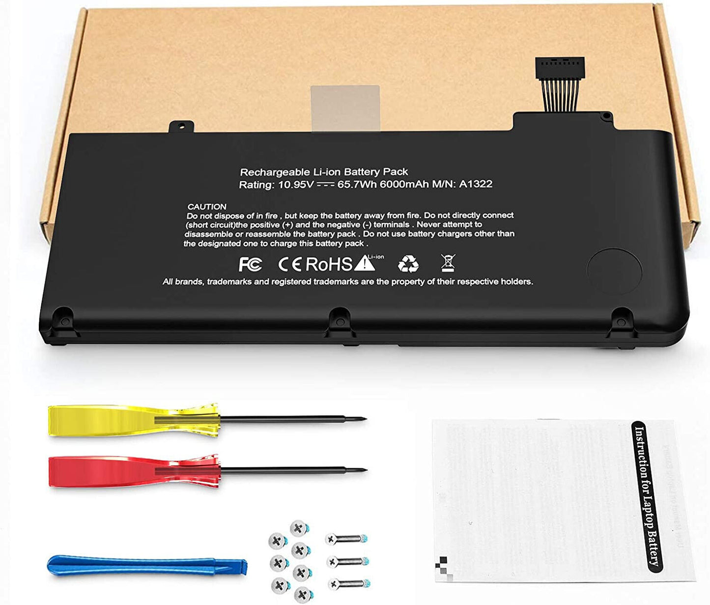 Batteria compatibile  10.95V 5800mAh 63.5Wh con Apple MacBook Pro 13" A1322