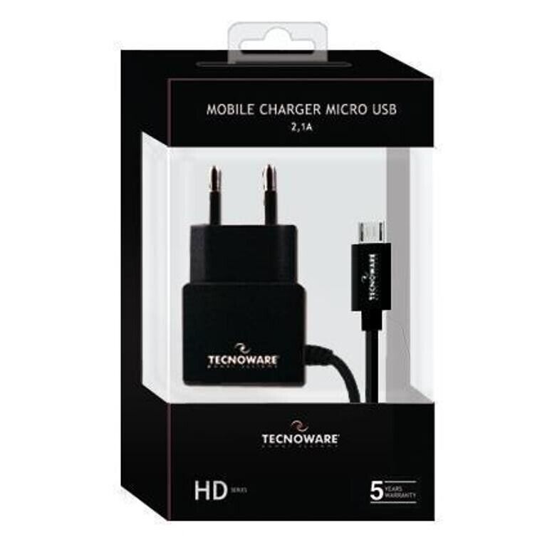 Caricabatterie Rapido Tecnoware FAM17198 2.1A Micro USB Nero - Mobile Charger HD